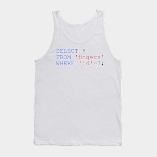 SELECT * FROM 'fingers' WHERE 'id'=3 Tank Top